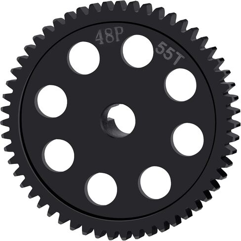 0.5M Direct Drive Spur Gear 54T 55T Steel Boxgear Main Gear for 1/16 1/18 Losi 2WD Mini Drag Mini-T Mini B Brushed/Brushless RC Car (55T) in Saudi Arabia
