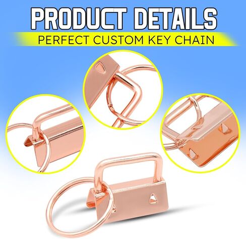 أجهزة Key fob، 30 قطعة من سلسلة مفاتيح Key fob مقاس 1 بوصة مع حلقات سلسلة مفاتيح لحزام الحقائب وأحزمة المعصم ومستلزمات صناعة سلسلة المفاتيح (ذهبي) in Kuwait