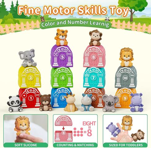 Letapapa Toddler Toys for 1 2 3 Year Old, 20 Pcs Dog Toys for Kids, Montessori Educational Counting, Matching & Sorting Motor Skills Toys, Christmas Birthday Gifts for Baby Boy Girl Aged 12-18 Months in Saudi Arabia