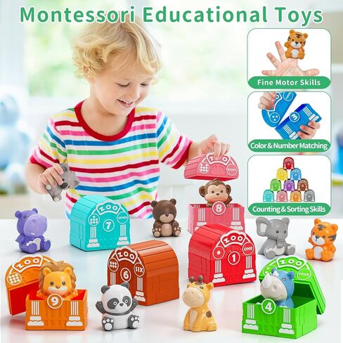 Letapapa Toddler Toys for 1 2 3 Year Old, 20 Pcs Dog Toys for Kids, Montessori Educational Counting, Matching & Sorting Motor Skills Toys, Christmas Birthday Gifts for Baby Boy Girl Aged 12-18 Months in Saudi Arabia