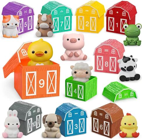 Letapapa Toddler Toys for 1 2 3 Year Old, 20 Pcs Dog Toys for Kids, Montessori Educational Counting, Matching & Sorting Motor Skills Toys, Christmas Birthday Gifts for Baby Boy Girl Aged 12-18 Months in Saudi Arabia