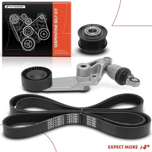 A-Premium Engine Serpentine Drive Belt Kit with Tensioner & Idler Pulley Compatible with Toyota Corolla 1998-2002, Celica 2000-2002, 1.8L in Saudi Arabia