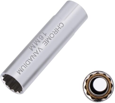 SEADEAR 12mm Spark Plug Socket Wrench, Chrome Vanadium Steel, Silver in Kuwait