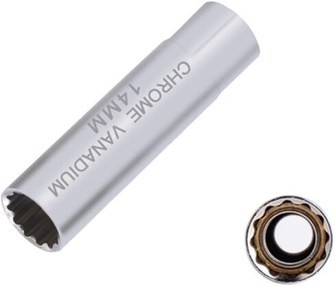 SEADEAR 12mm Spark Plug Socket Wrench, Chrome Vanadium Steel, Silver in Kuwait