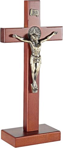 ARCHOBAN Cross for Wall, 12 Inch Handmade Catholic Wooden Wall Cross Decor, Giftable in Saudi Arabia
