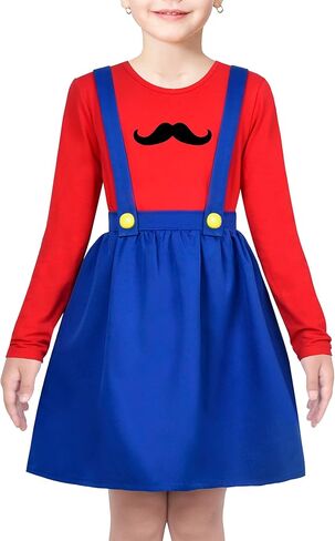 Sunny Fashion 2 Pieces Set Girls Dress T-Shirt Suspender Skirt Halloween Cosplay in Saudi Arabia