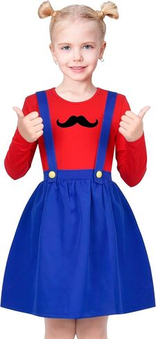 Sunny Fashion 2 Pieces Set Girls Dress T-Shirt Suspender Skirt Halloween Cosplay in Saudi Arabia