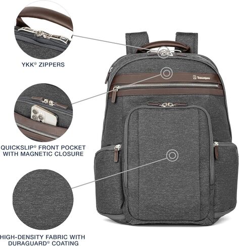 Travelpro Platinum Elite Business Laptop Travel Backpack, Fits up to 16 Inch Laptop, Water Resistant, Men and Women, Black in Saudi Arabia