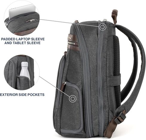 Travelpro Platinum Elite Business Laptop Travel Backpack, Fits up to 16 Inch Laptop, Water Resistant, Men and Women, Black in Saudi Arabia