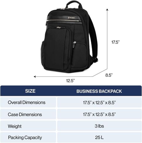 Travelpro Platinum Elite Business Laptop Travel Backpack, Fits up to 16 Inch Laptop, Water Resistant, Men and Women, Black in Saudi Arabia