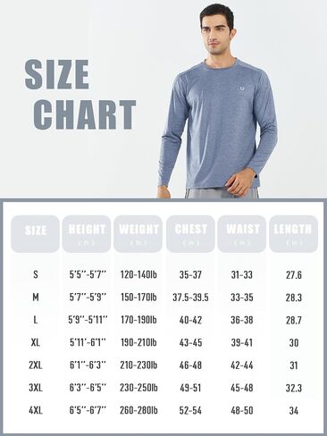 NORTHYARD Men's Athletic Running Workout Shirts Long Sleeve Lightweight Quick Dry Gym Outdoor Fishing Performance Tops Shirts in Kuwait