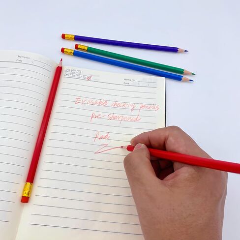12 قطعة من أقلام فحص قابلة للمسح، مشحذ مسبقًا، لوضع العلامات والتلوين والاختبارات والدرجات والمكتب والمدرسة (أحمر) in Kuwait