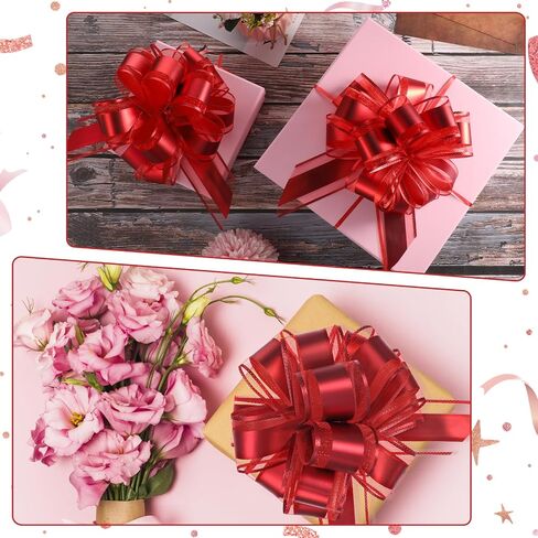Jeffdad Bow Gift Wrapping Ribbon, 10Pcs Large 8 Inches Matte Metallic Color Bouquets Gift Bows, for Valentine's Day, Parties, Wine Bottles Decoration, Gift Wrapping and Birthday Decoration(Gold) in Kuwait