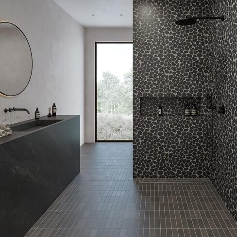 Waterbrook Jumbo Sliced Pebble Mosaic, Grey Mix (11-Pack, 11 SF) in Saudi Arabia