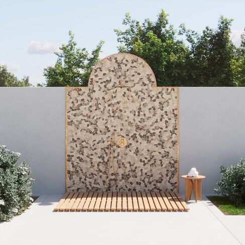 Waterbrook Jumbo Sliced Pebble Mosaic, Grey Mix (11-Pack, 11 SF) in Saudi Arabia