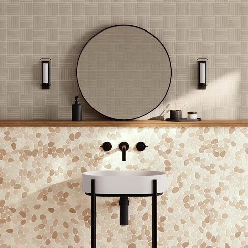 Waterbrook Jumbo Sliced Pebble Mosaic, Grey Mix (11-Pack, 11 SF) in Saudi Arabia
