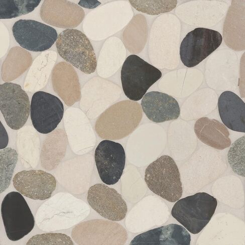 Waterbrook Jumbo Sliced Pebble Mosaic, Grey Mix (11-Pack, 11 SF) in Saudi Arabia
