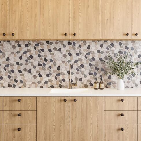 Waterbrook Jumbo Sliced Pebble Mosaic, Grey Mix (11-Pack, 11 SF) in Saudi Arabia