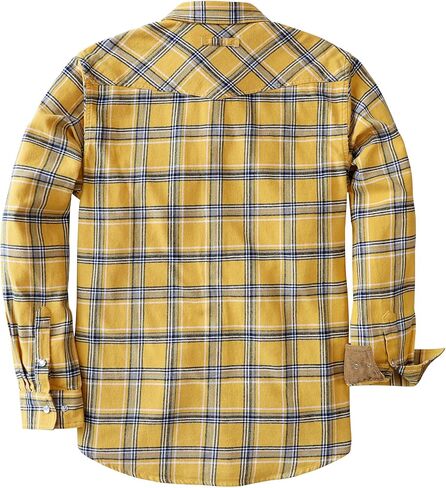 Dubinik® Men's Flannel Shirts for Men Long Sleeve Pearl Snap Shirts for Men Casual Western Cowboy Plaid Shirts 100% Cotton in Saudi Arabia
