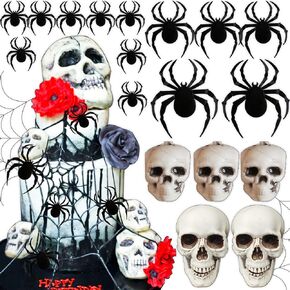 LaVenty Halloween القوطية كعكة الديكور العنكبوت الجمجمة كعكة توبر مزق كعكة الديكور الموت كعكة الديكور القوطية عيد ميلاد الديكور القوطية لوازم الحفلات