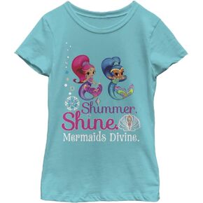 Nickelodeon Shimmer and Shine Mermaids Divine Girls Short Sleeve Tee Shirt