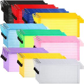 20 Pack 10 Colors Zipper Mesh Pouch, Pencil Pouch Pen Bag Colorful Pencil Pen Bag Multipurpose Travel Bags for Office Supplies Cosmetics Travel Accessories Multicolor