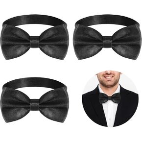Giantree 3Pcs Mens Bow Tie, Mens Pre-tied Bow Tie Solid Bow Ties for Men Adjustable Bowtie for Wedding Party Graduation