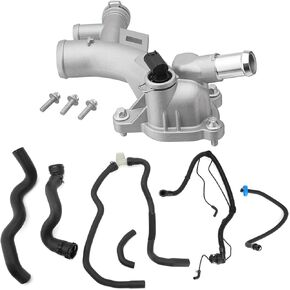 Aluminum Coolant Housing Water Outlet, Engine Radiator Coolant Hose & Heater Hose & PCV Pipe & Coolant Inlet Hose Set for 2011-2020 Cruze Sonic Trax Buick Encore 1.4L Replace 25193922 902-846