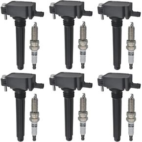 Ignition Coil Iridium Spark Plugs Set of 6pcs UF648 C1791 Fits for 2011 2012 2013 2014 2015 2016 2017 2018 2019 2020 Durango Grand Caravan Journey Challenger Charger Chrysler 300 3.6L in Kuwait