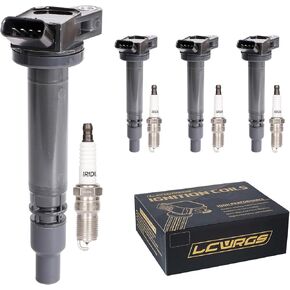 LCWRGS Set of 4 Ignition Coil Pack and Spark Plugs Fits for Toyota Camry RAV4 Highlander Avalon Sienna Scion tc ES300H 2009 2010 2011 2012 2013 2014 2015 2.5 2.7 L4 Replaces UF507