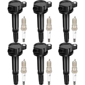 ECCPP UF486 6 ignition coils with 6 iridium Spark Plugs for ford for Mercury for Lincoln for Mazda Fusion Zephyr Tribute Milan 3.0L V6 UF-486 DG514 UF486