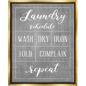 Stupell Industries Laundry Schedule Humor Sign Floating Framed Wall Art, Design by Natalie Carpentieri