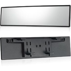 Rear View Mirror, 12 Inch Universal Panoramic Rearview Mirror, Wide Angle Mirror For Cars, Trucks, Boats，Supplied By Jevie (Convex)