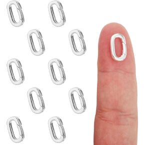 10pcs Necklace Clasps and Closures, Oval Clasp Carabiners Spring Oval Rings Connector Necklace Enhancer Connector Jewelry Connectors for Jewelry Necklace Bracelet Key Rings Making (Gold)