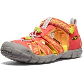 KEEN Seacamp 2 CNX Closed Toe Sandals, Papaya Punch/Marina, 11 US Unisex Little Kid