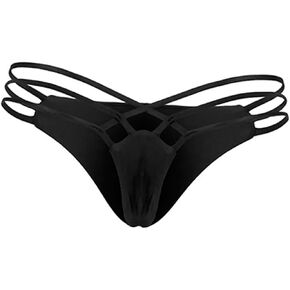 Sosoport Women Strappy Bikini Thong Swim Bottoms Brief Underwear Size XL (Black) Creative