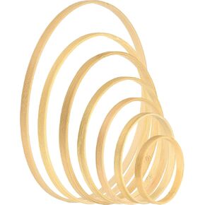 PATIKIL 3/4/5/6/7/8/9 Inch 7 Size Wooden Bamboo Floral Hoop, 7Pcs in 1 Set Craft Rings for DIY Wedding Wreath Decor Dream Catcher