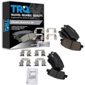TRQ Front & Rear Brake Pads Ceramic Compatible with 2013-2015 Hyundai Veloster 2014-2016 Kia Forte Koup Forte5