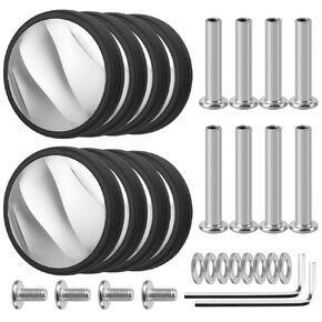 Luggage Wheels Replacement 55mm x 11mm, 8 Pcs Suitcase Replacement Double-Row Wheels Wear Resistant Rubber Repair Wheels for Luggage, Black & Grey