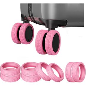 TUCANA Silicone Luggage Wheel Covers for Suitcases or Office Chair Caster, Elastic, Mute and Shockproof (Black)