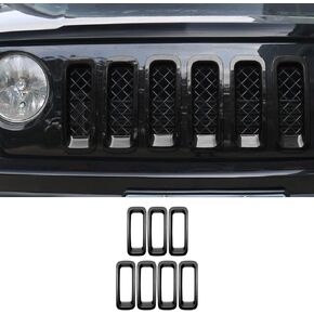 7PCS Front Grill Inserts Grille Cover Trim for Jeep Patriot 2011-2016 (Chrome)