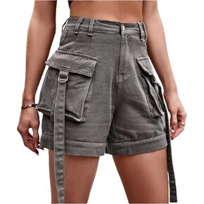 POHADON Jean Shorts for Women 2024 Trendy Y2k Jorts High Waisted Utility Cargo Denim Shorts Summer Shorts with Pockets