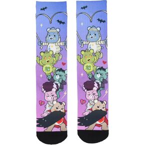 Bioworld Care Bears X Universal Monsters Socks Men's Horror Film Characters Design Sublimated Adult Mid-Calf Crew Socks