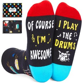 Zmart Drum Gifts for Men Women Teen - Drummer Socks Drumming Gifts, Drumline Gifts Percussion Music Gifts