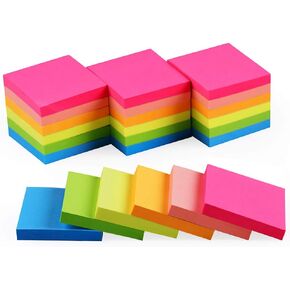 Vanpad (24 Pack) Sticky Notes 2x2 in Pastel Post Stickies Super Sticking Power Memo Pads Strong Adhesive, 64 Sheets/pad
