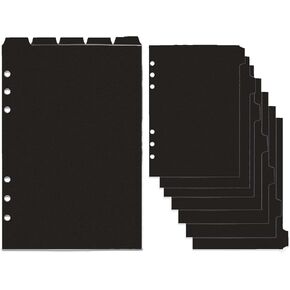 2 Set A6 Binder Dividers Frosted Plastic Index Divider Blank Side 6 Tabs Top 3 Tabs Planner Insets 9 Sheets Refillable Page Protectors for 6 Ring Binder Notebook