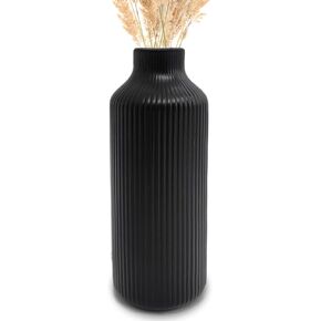 Ceramic Vase Set of 2, Small Black Vase for Flowers, Modern Home Decor Aestheticfor Watertight Matt Vase for Living Room Centerpiece Table Decorations