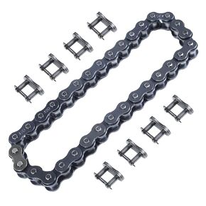 420 Chain 32 Links Go Kart Drive Chain Jackshaft Chain for 196cc 6.5hp Coleman KT196 CK196 HS200GK Go Kart Heavy Duty Parts Roller Chain with 8pcs Master Links