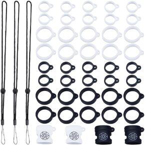 craspire 23pcs مجموعة الحبل لمكافحة خسر 3pcs حزام الحبل 5pcs قلادة اسهم قلادة حامل 15pcs حلقات المطاط السيليكون قابل للتعديل تحديد خواتم القلم حلقة واقية استبدال سلسلة المفاتيح متعددة الأغراض in Kuwait