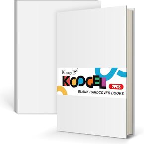 Koogel 2PCS Blank Sketch Notebooks, White Drawing Notebooks 5.7" x 8.2" Hardcover Sketchbooks Blank Notebook for Kids to Write Stories 50 Sheets 100gsm Paper in Kuwait